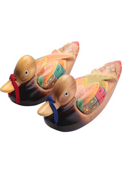 Sevimli Çin Ahşap Mandarin Ördeği ve Ördek Süslemeleri Iç Yatak Odası Odası Dekorasyonu, 2 Adet (Yurt Dışından) fiyatları