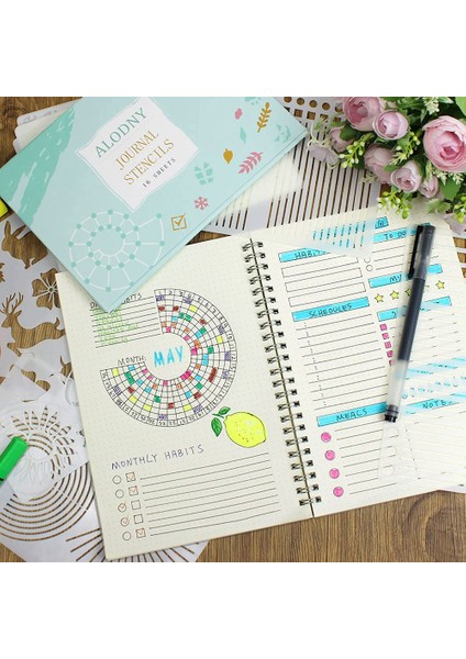 16 Adet Dergi Şablonları Seti - Dergi Şablonları A5 Noktalı Dergiler Için Ultimate Üretkenlik Planlayıcısı Şablonu (Yurt Dışından)