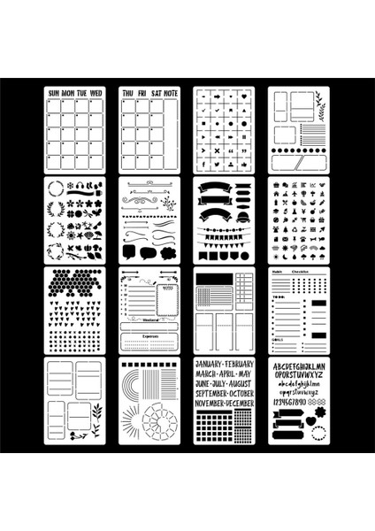 16 Adet Dergi Şablonları Seti - Dergi Şablonları A5 Noktalı Dergiler Için Ultimate Üretkenlik Planlayıcısı Şablonu (Yurt Dışından) indirimleri