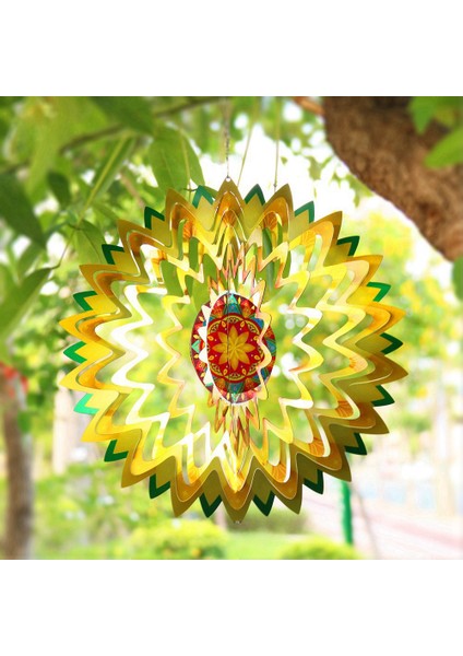 Ayçiçeği Rüzgar Spinners-12 Inç 3D Yansıtıcı Asılı Rüzgar Spinners 3D Bahçe Heykel Spinners Açık Asılı Dekorlar (Yurt Dışından)