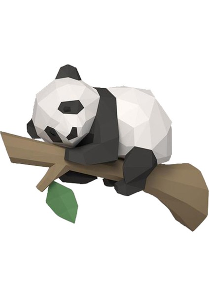 3D Hayvan Kağıt Modeli, Ev Dekorasyonu Için Ağaç Geometrik Origami Üzerinde Panda, Duvar Dekorasyonu, Eğitici Çocuk Oyuncakları, A (Yurt Dışından)