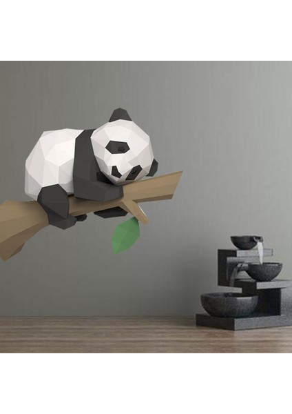 3D Hayvan Kağıt Modeli, Ev Dekorasyonu Için Ağaç Geometrik Origami Üzerinde Panda, Duvar Dekorasyonu, Eğitici Çocuk Oyuncakları, A (Yurt Dışından)