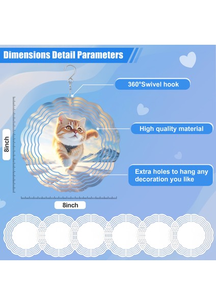 Paket 8 Inç Süblimasyon Rüzgar Spinner Boşlukları 3D Rüzgar Spinners Kapalı Açık Bahçe Dekorasyon Için Asılı Rüzgar Spinners (Yurt Dışından)