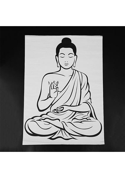 Dıy Siyah Duvar Sticker Meditasyon Buda Çıkartması Çıkarılabilir Sanatsal Fresk Ev Dekor (Yurt Dışından)