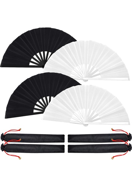 Adet Büyük Katlanır Fan Ipek El Fan Çin Japon Kung Fu Tai Chi El Fan Katlanır Dans Prop Zanaat Fan(A) (Yurt Dışından)