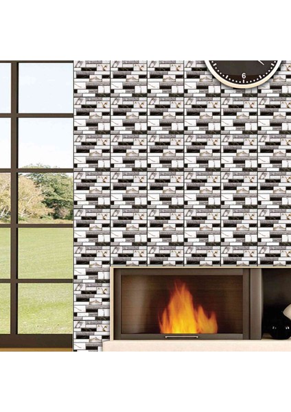 10 Adet Duvar Karosu Etiket Ev Banyo Mutfak Tuğla 3D Duvar Dekor Çıkartmaları Kiremit Sanatı Backsplash Duvar Dekorasyonu 30X30 cm (Yurt Dışından)