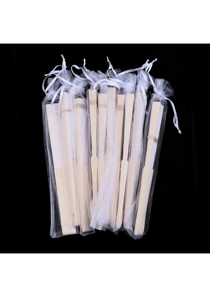 Düğün Için Kişiselleştirilmiş Dans Yazı Boyama Için Beyaz Ipek Kumaştan 10X Fan + Muslin Hediye Çantası ile Bambu (Yurt Dışından)