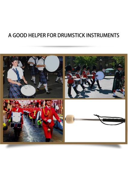 Adet Bas Davul Tokmak Keçe Kafa Vurmalı Tokmaklar Timpani Çubukları Paslanmaz Çelik Saplı, Beyaz (Yurt Dışından)