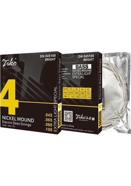 Ziko Elektrik Bas Gitar 4 Dize Bas Gitar Dizeleri 6 Nikel Profesyonel Dizeler DN-045100 Olur (Yurt Dışından)