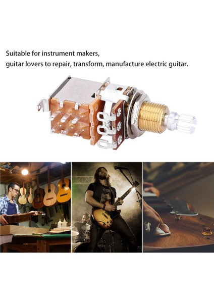 3 Adet A500K Potansiyometre Itme Çekme Anahtarı Gitar Kontrol Pot Elektro Gitar Ton Ses Parçaları Altın (Yurt Dışından)