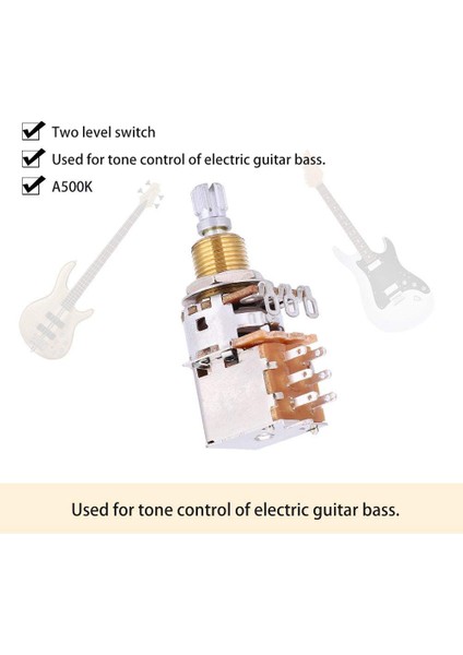 3 Adet A500K Potansiyometre Itme Çekme Anahtarı Gitar Kontrol Pot Elektro Gitar Ton Ses Parçaları Altın (Yurt Dışından)