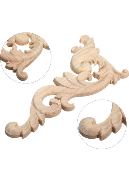 4 Adet Süs Süs Ahşap Süsler Gardırop Mobilya Köşesi Için El Yapımı 15X7.5CM (Yurt Dışından)
