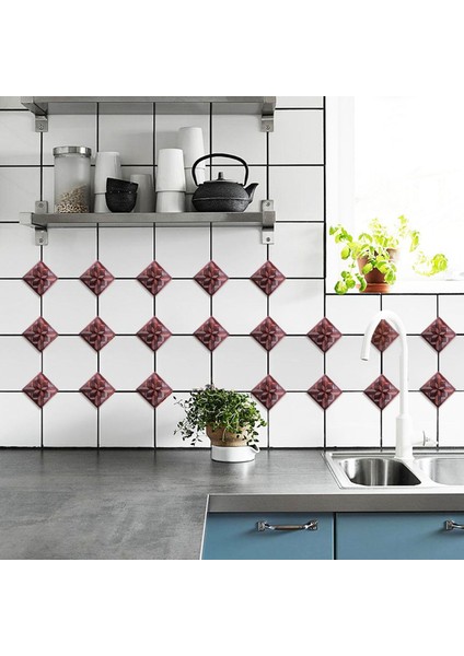 20 Adet Ahşap Tahıl Desen Kiremit Etiket Kendinden Yapışkanlı Fayans Sanat Çapraz 3D Zemin Stickerı Banyo Için Mutfak Dekoru (Yurt Dışından)
