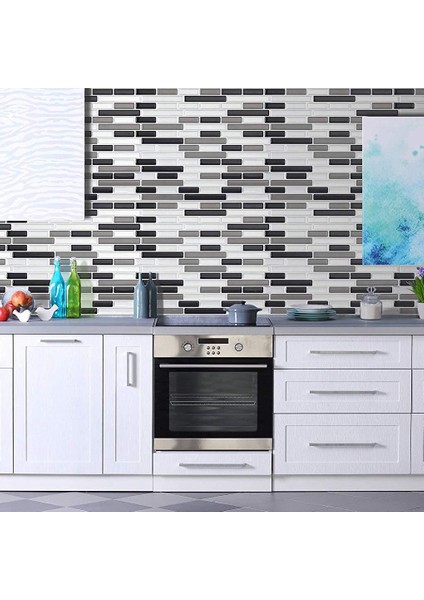 3D Duvar Çıkartmaları Tuğla Duvar Kağıdı Kiremit Mutfak Banyo Backsplash Anti-Kiremit Ev Dekor 28X23.5 cm (Yurt Dışından)