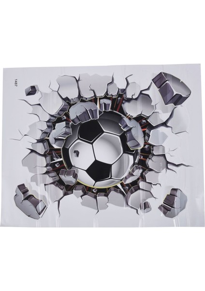 3D Futbol Duvar Sticker Pvc Sanat Futbol Çatlak Çıkartması Boys Odası Duvar Dekor (Yurt Dışından)