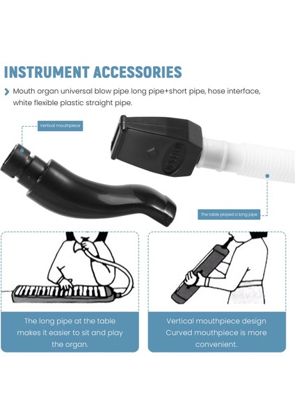 Esnek Tüp Ağız Organı Pianica Ağızlık Müzik Aleti Aksesuarları 32/37 Anahtar Melodika (Yurt Dışından)
