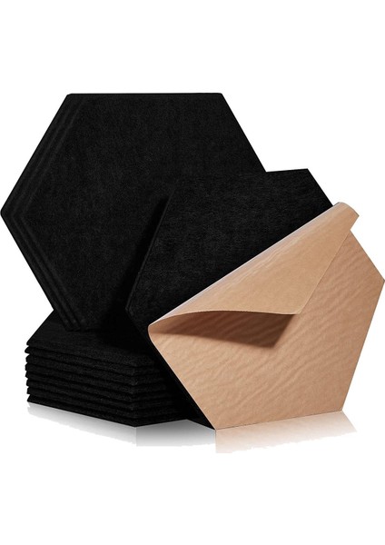 18 Paket Kendinden Yapışkanlı Ses Geçirmez Paneller, 12X10X0.4IN Altıgen Akustik Paneller, Kayıt Stüdyosu, Ofis, Ev, Siyah (Yurt Dışından)