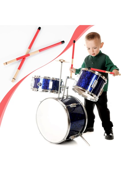 Çift 40CM Bambu Çubuk Davul Fırçaları Caz Halk Müziği Için Çubuklar (Kırmızı) (Yurt Dışından) fiyatları