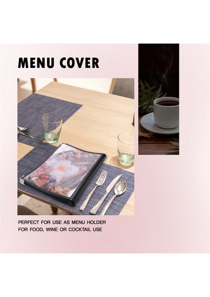 A4 Boyutunda Şeffaf Restoran Menü Kapakları Kitap Stili Cafe Bar 10 Sayfa 20 Görünüm (Yurt Dışından)