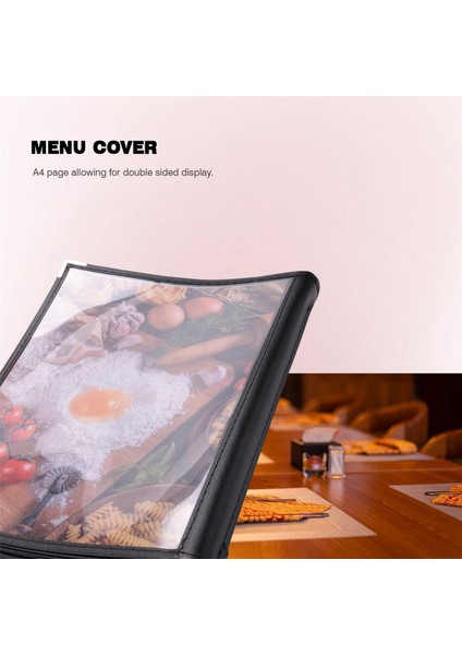 A4 Boyutunda Şeffaf Restoran Menü Kapakları Kitap Stili Cafe Bar 10 Sayfa 20 Görünüm (Yurt Dışından)