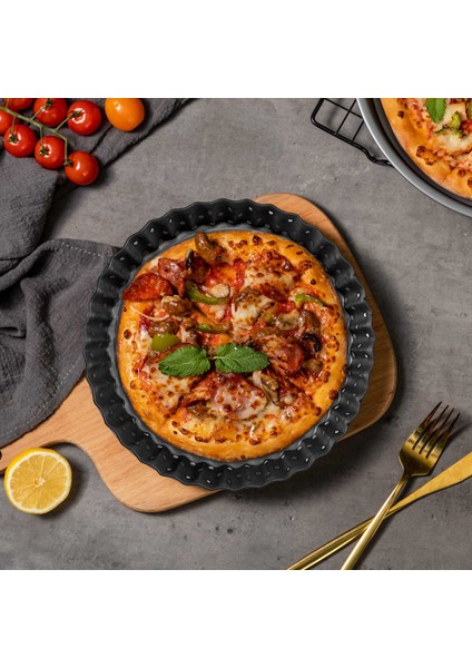 Paket Kiş Tart Tavası, 5 Inç Yuvarlak Delikli Pizza Pişirme Tepsisi Yapışmaz Tart Teneke Delikli Kek, Turta, Kiş (Yurt Dışından) fırsatları