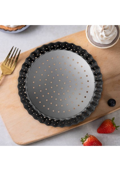 Paket Kiş Tart Tavası, 5 Inç Yuvarlak Delikli Pizza Pişirme Tepsisi Yapışmaz Tart Teneke Delikli Kek, Turta, Kiş (Yurt Dışından) indirimleri