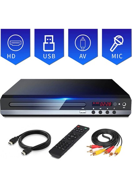 DVD Oynatıcı 1080P Hd Ev DVD Oynatıcı Kutusu Tv Için Tüm Bölge Ücretsiz DVD Cd-Disk Oynatıcı Av Çıkışı Evd Oynatıcı--Ab Tak (Yurt Dışından)