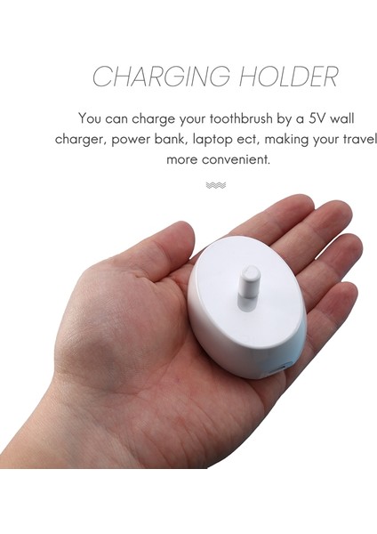 Braun Oral B Diş Fırçası Yedek Şarj Cihazı Güç Kaynağı Endüktif Şarj Tutucu Model 3757 USB Kablosu Beyaz (Yurt Dışından)