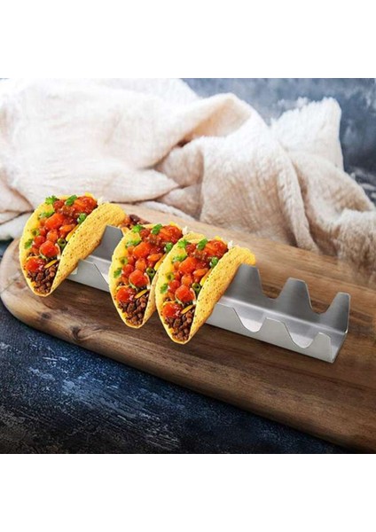 Adet Paslanmaz Çelik W Şeklinde Burrito Krep Standı Taco Tutucu Kabuk Pişirme Yiyecek Rafı Bulaşık Makinesi Fırın Izgara (Yurt Dışından)