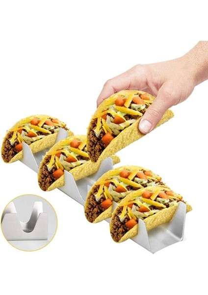 Adet Paslanmaz Çelik W Şeklinde Burrito Krep Standı Taco Tutucu Kabuk Pişirme Yiyecek Rafı Bulaşık Makinesi Fırın Izgara (Yurt Dışından)