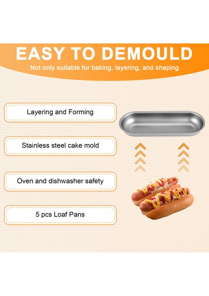 5 Adet Hot Dog Kalıp Karbon Çelik Sosis Kalıpları Yapışmaz Bakeware Oval Hot Dog Bun Fırın Tepsisi Dıy Ev Yapımı Ekmek Aracı (Yurt Dışından) fırsatları