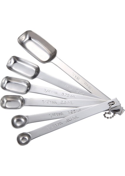 6pcs Ölçme Kaşık Seti, Paslanmaz Çelik Ölçme Kaşıkları, Uzun Saplı Ölçme Kaşıkları, Metal Yemek Kaşığı (Yurt Dışından) fiyatları