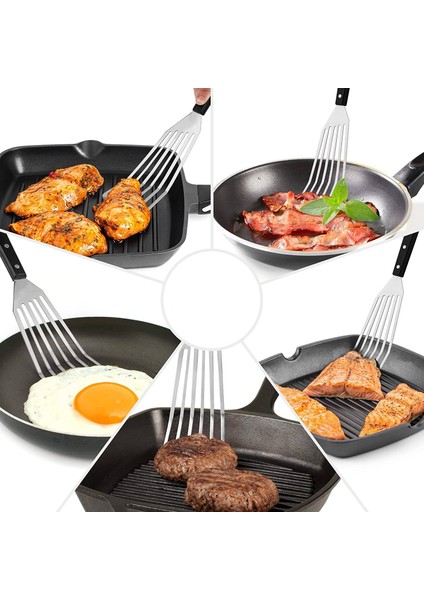 12.4 Inç Balık Spatula - Eğimli Kafa Tasarımlı Oluklu Balık Turner Spatula - Dayanıklı ve Hafif Ince Spatula Metal (Yurt Dışından) fiyatları
