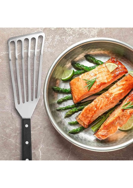12.4 Inç Balık Spatula - Eğimli Kafa Tasarımlı Oluklu Balık Turner Spatula - Dayanıklı ve Hafif Ince Spatula Metal (Yurt Dışından) fırsatları
