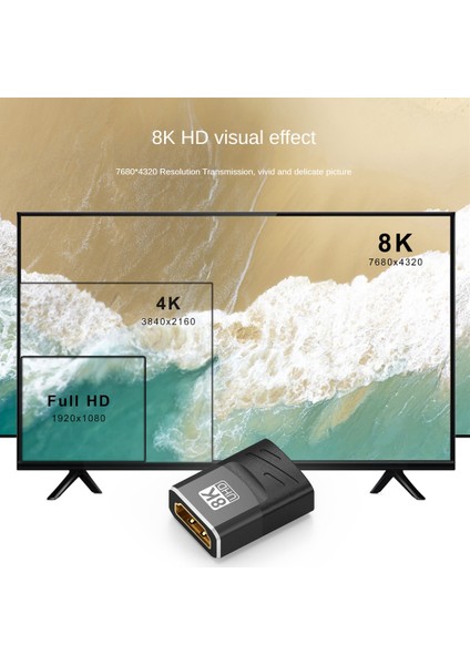 8k HDMI Uyumlu Adaptör 2.1 Dişi Genişletici Uyumlu 8k 60Hz 4K 120Hz 48GBPS Hdr Video Tv Projektörü Için (Yurt Dışından)