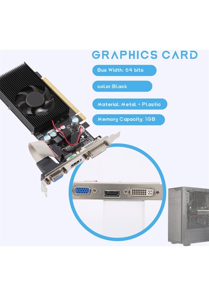 GT210 1 GB Ddr2 64BIT Grafik Kartı Pcıe 2.0 Gpu HDMI Uyumlu DVI VGA Masaüstü Ekran Kartı (Yurt Dışından)