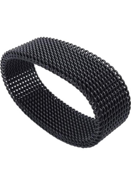 Takı Erkek Yüzük, Kadın Yüzük, Paslanmaz Çelik, Esnek Elek Örgü Bant Yüzük, Siyah - Gr. 59 (18,8 Mm) (Yurt Dışından) modelleri
