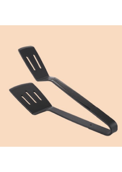 Silikon Mutfak Maşası Spatula Maşa Seti Paslanmaz Çelik Çekirdekli Barbekü Kelepçesi, Dönen Balık, Kızarmış Biftek Kelepçesi Siyah (Yurt Dışından)