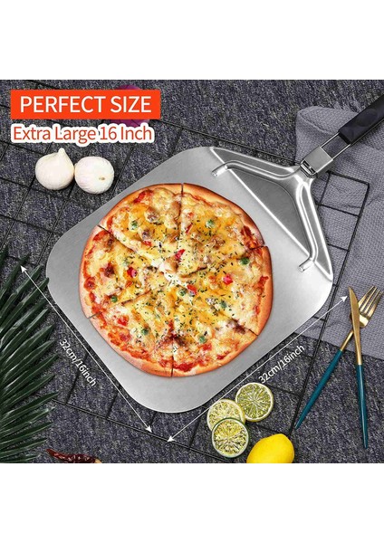 Pizza Taşı Için Katlanır Alüminyum Pizza Kabuğu, Fırın ve Izgarada Pizza ve Kek Pişirmek Için Profesyonel Ev Kullanımı Pizza Küreği (Yurt Dışından) fiyatları