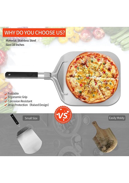 Pizza Taşı Için Katlanır Alüminyum Pizza Kabuğu, Fırın ve Izgarada Pizza ve Kek Pişirmek Için Profesyonel Ev Kullanımı Pizza Küreği (Yurt Dışından) modelleri