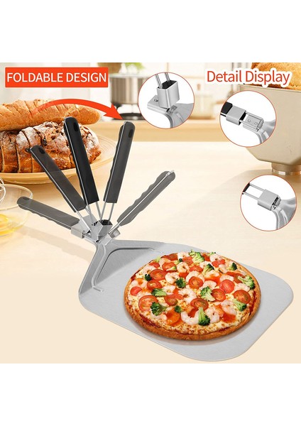 Pizza Taşı Için Katlanır Alüminyum Pizza Kabuğu, Fırın ve Izgarada Pizza ve Kek Pişirmek Için Profesyonel Ev Kullanımı Pizza Küreği (Yurt Dışından) fırsatları