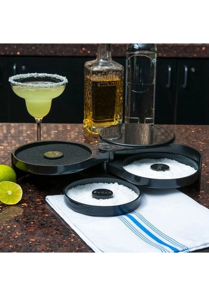 Katmanlı Barmen Abs Aracı Kokteyl Aksesuarı Cam Rimmer Dönen Tuz Ev Pratik Bar Kireç Suyu Şeker Dayanıklı (Yurt Dışından)