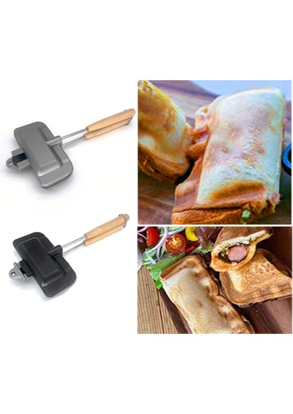 Çift Taraflı Sandviç Tava Yapışmaz Katlanabilir Izgara Kızartma Tavası Hotdog Ekmek Tost Kahvaltı Makinesi Gözleme Yapımcısı (Yurt Dışından)