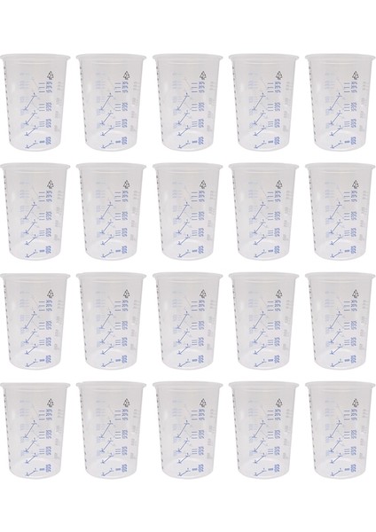20 Adet Plastik Tek Kullanımlık Boya Karıştırma Kabı Ölçümleri Bardak Reçine Epoksi Dökün 600 ml (Yurt Dışından)