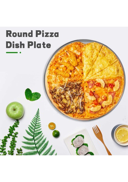 10 Inç Pizza Tavası 2'li Set, Paslanmaz Çelik Pizza Yuvarlak Fırın Tepsileri, Pişirme Servisi Için Crisper Fırın Tavası, Dayanıklı (Yurt Dışından) fırsatları