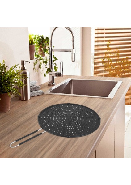 32CM Silikon Sıçramak Ekran Koruyucu Yapışmaz Yağ Gres Tava Kapağı Kızartma Tavası Tava Pişirme Silikon (Yurt Dışından)