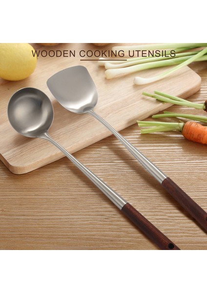 Wok Spatula ve Pota Alet Seti, Wok Için 17 Inç Spatula, Paslanmaz Çelik Wok Spatula (Yurt Dışından)