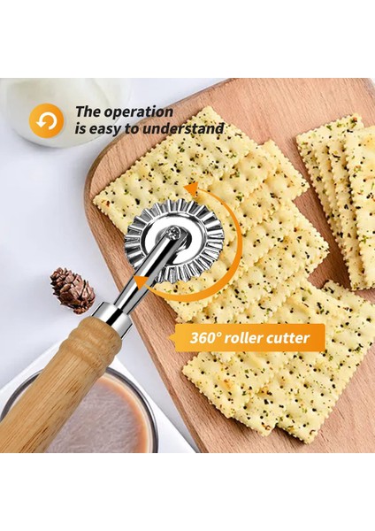 Makarna Kesici Tekerleği, Uzun Ahşap Saplı Mantı Kesici Tekerleği, Ev ve Mutfak Için Çinko Alaşımlı Pizza Kesici Tekerleği (Yurt Dışından) fırsatları
