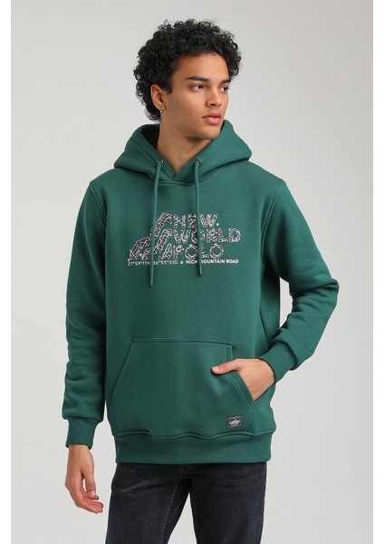 Kapüşonlu Yeşil Slim Fit Hoodie 23FWM64051 modelleri