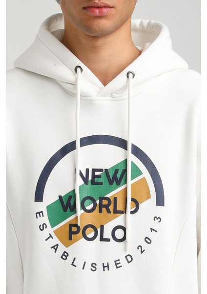 Kapüşonlu Ekru Slim Fit Hoodie 23FWM64049 fiyatları